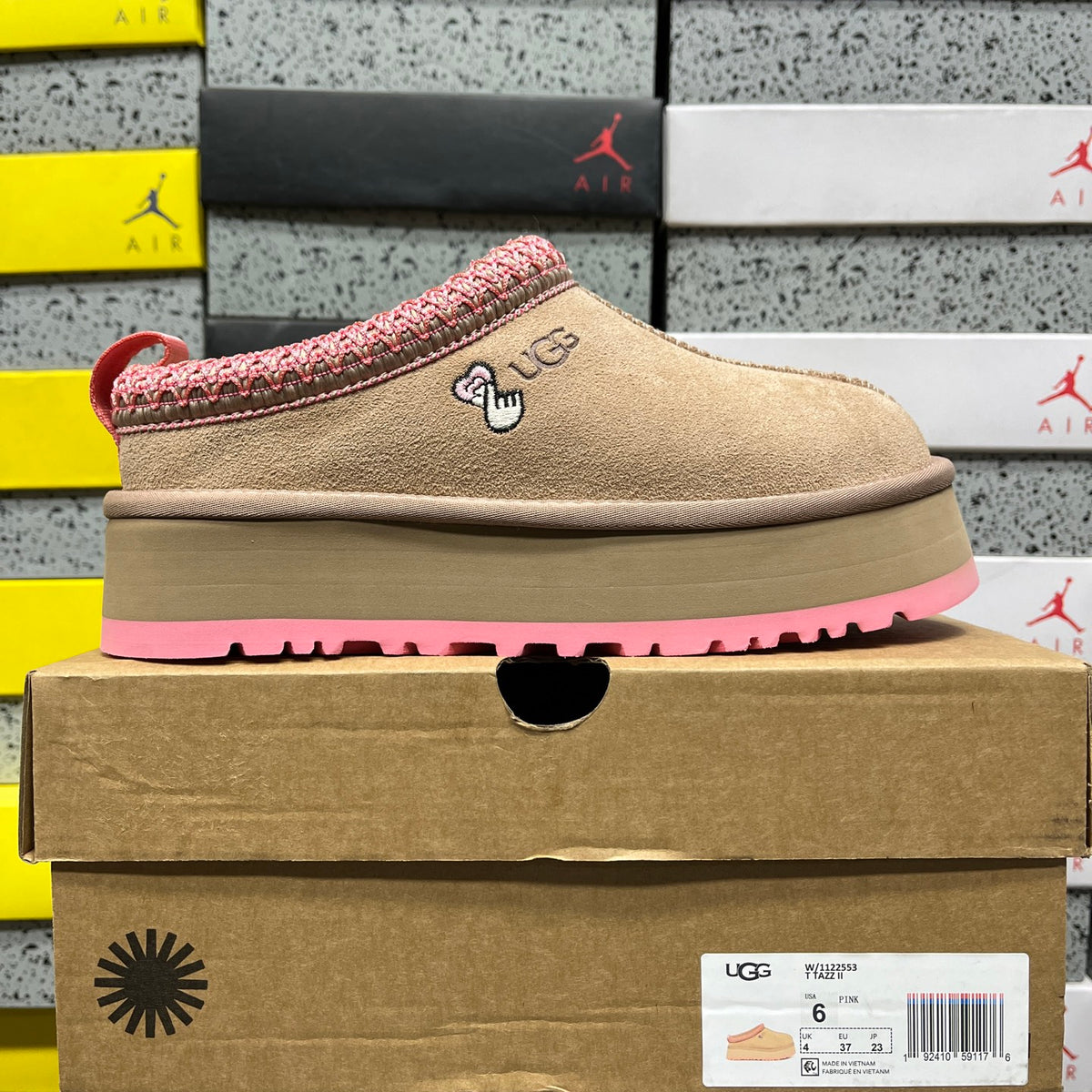 UGG Platform Slip-On Shoes in Tan & Pink