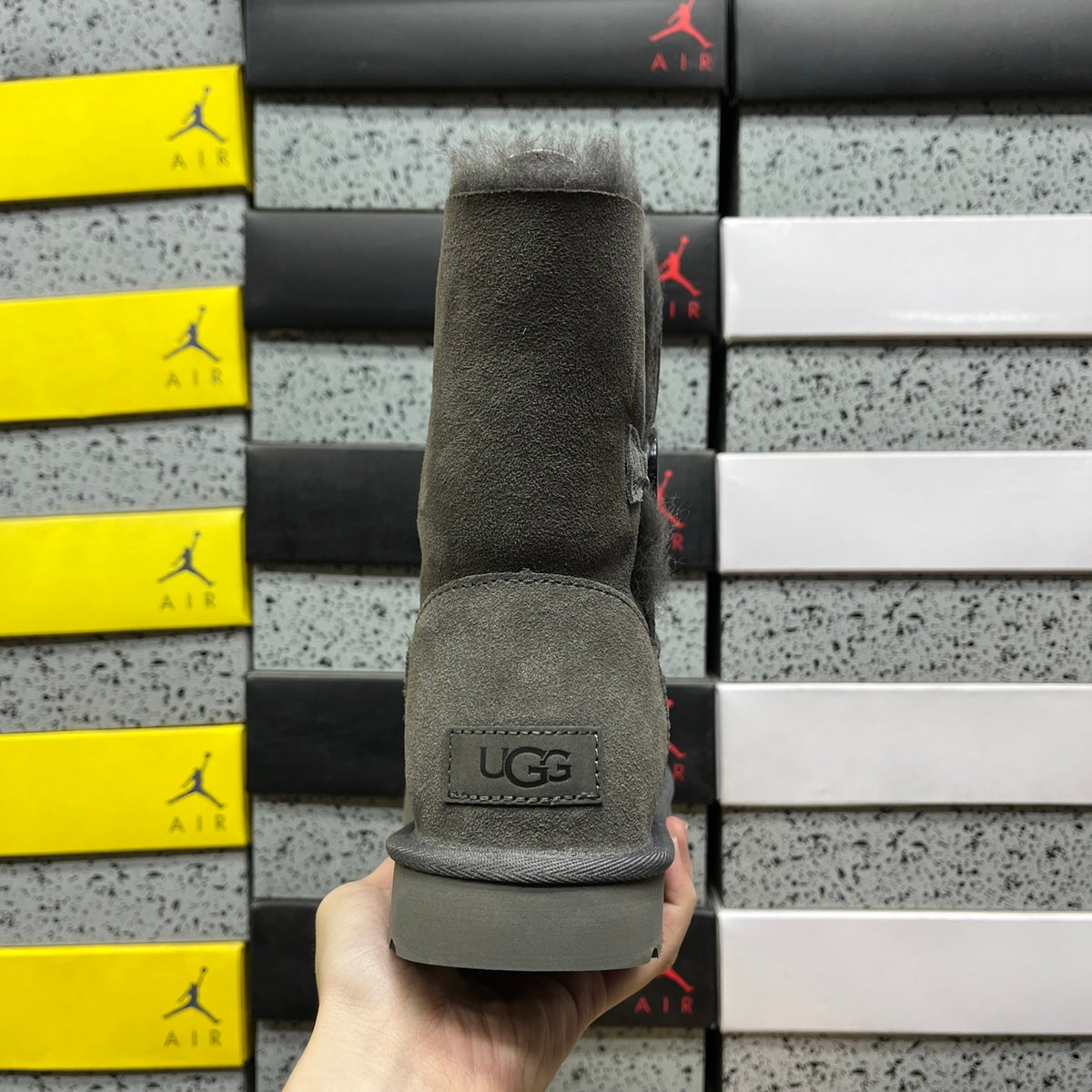 UGG Mid-Calf Button Boots in Grey
