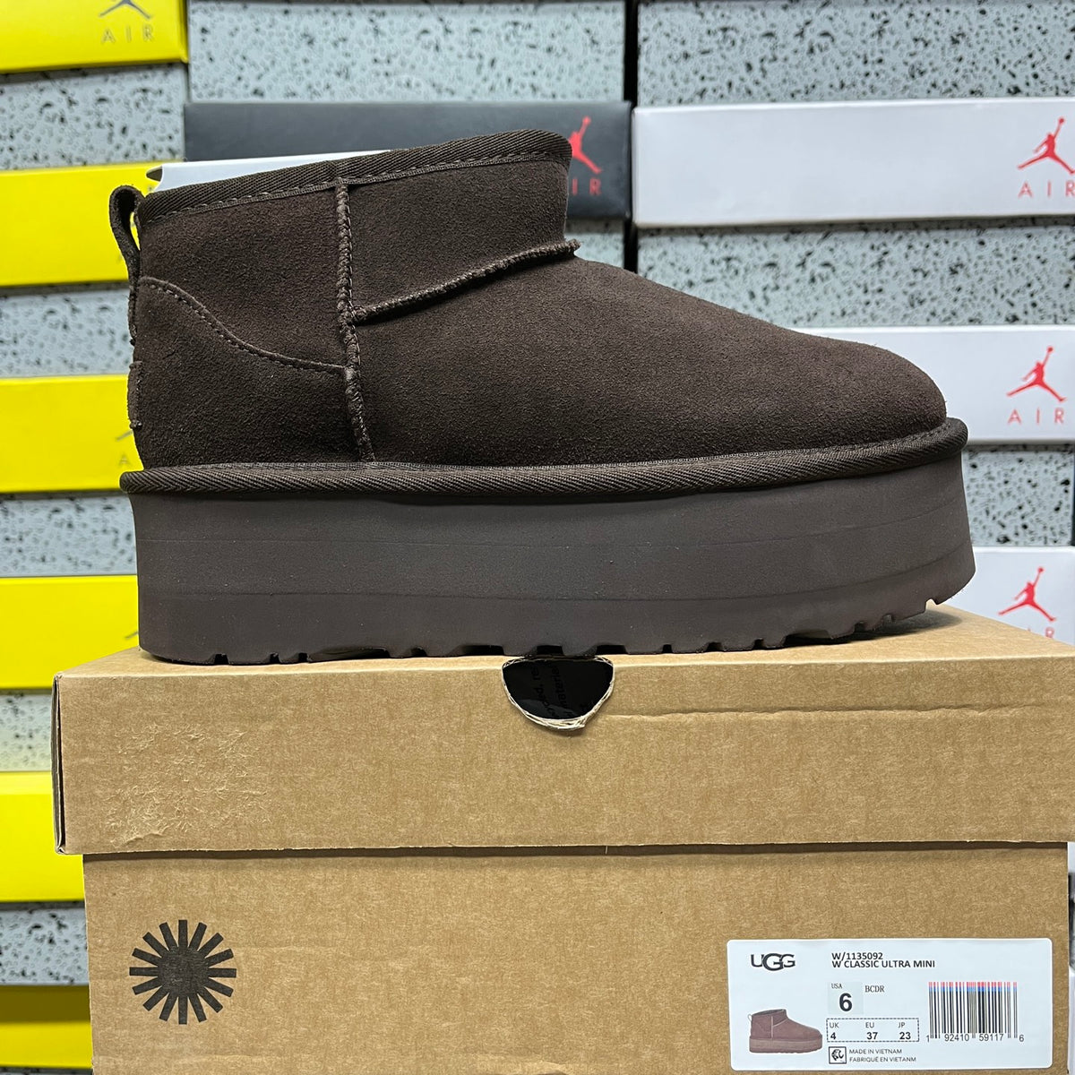 UGG Mini Platform Ankle Boots in Chocolate Brown
