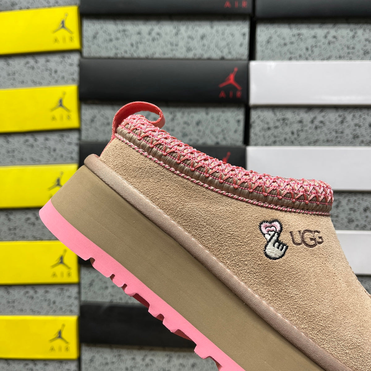 UGG Platform Slip-On Shoes in Tan & Pink