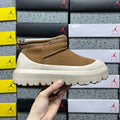 UGG Slip-On Platform Ankle Boots in Chestnut & Cream