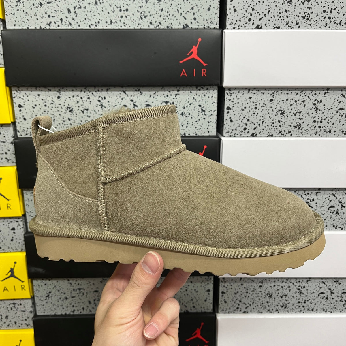 UGG Mini Pull-On Ankle Boots in Taupe Brown