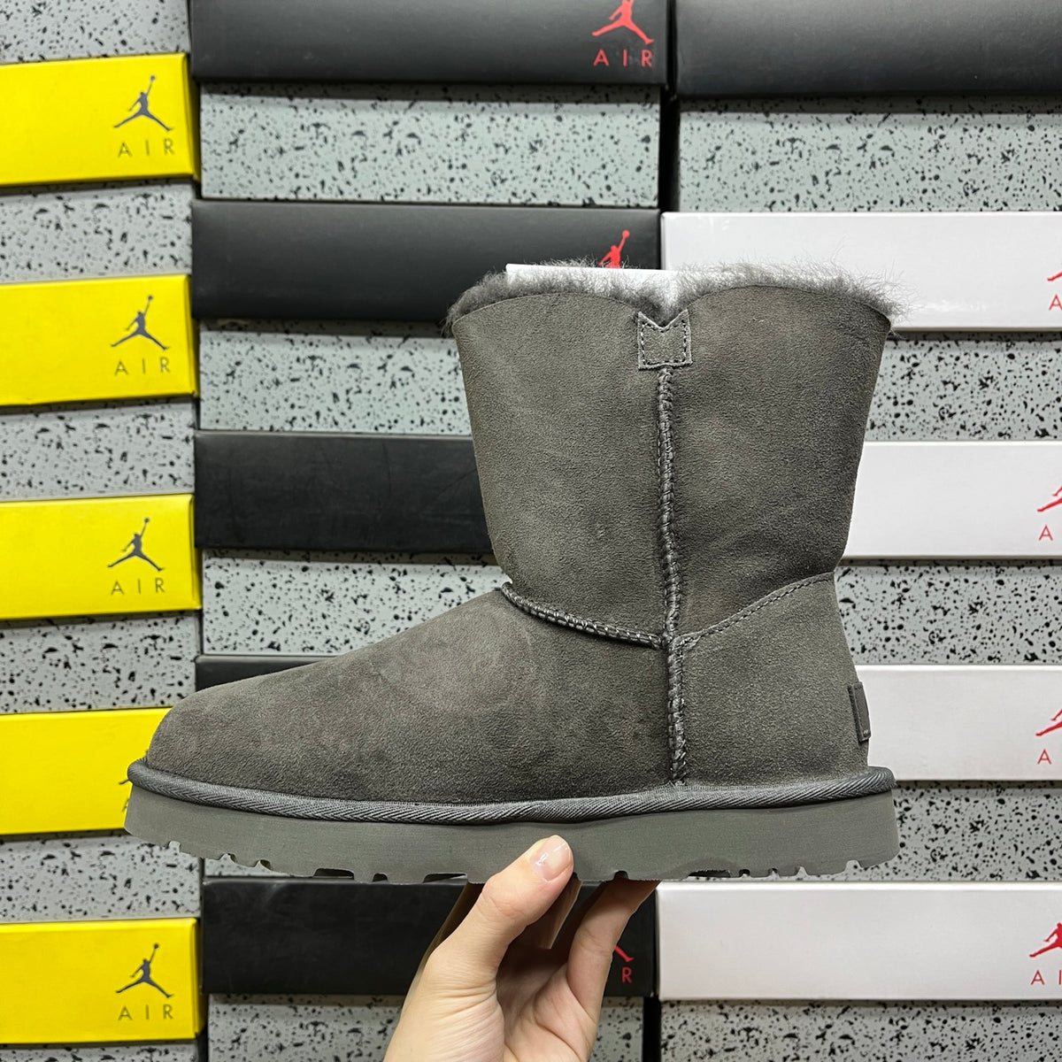 UGG Mid-Calf Button Boots in Grey