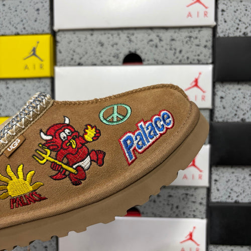 UGG Cartoon-Embroidered Slip-On Shoes in Chestnut
