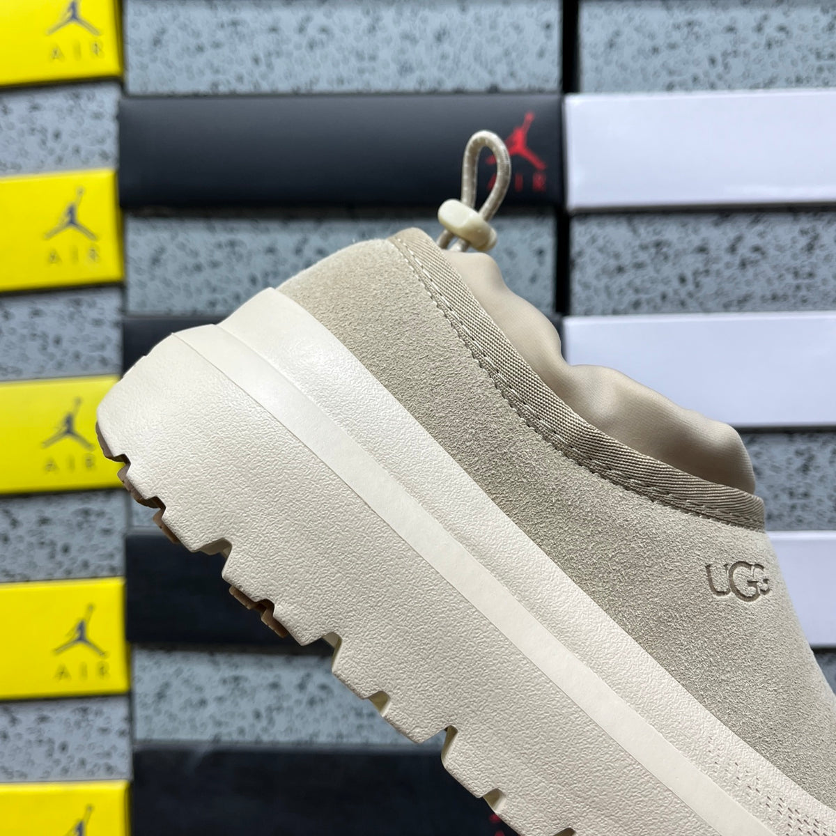 UGG Platform Slip-On Shoes in Mustard Seed & Cream