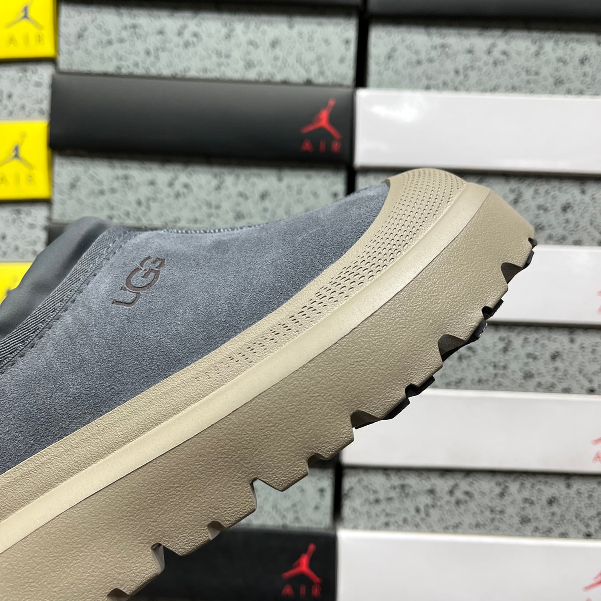 UGG Platform Slip-On Shoes in Asphalt Grey & Taupe