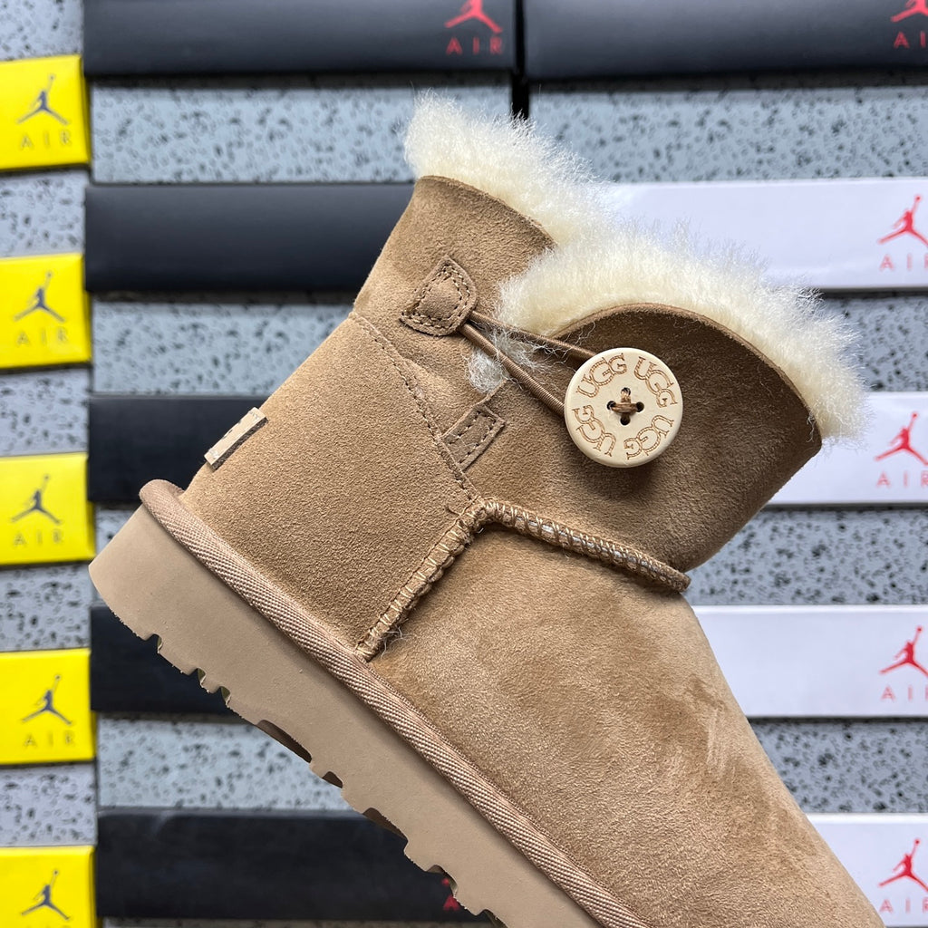 UGG Mini Button Ankle Boots in Chestnut