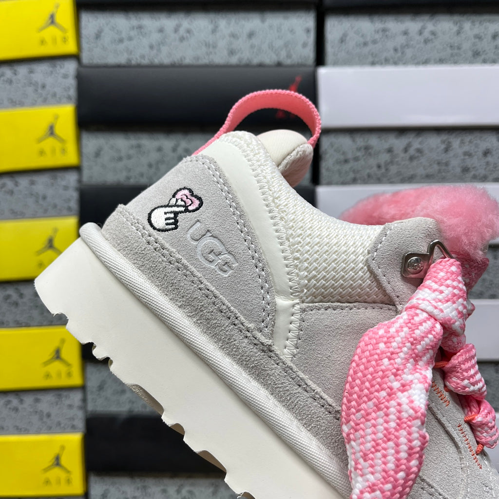 UGG Low-Top Platform Sneakers in White & Pink
