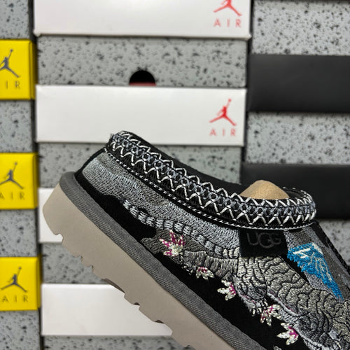 UGG Dragon & Tiger Embroidered Slip-On Shoes in Black