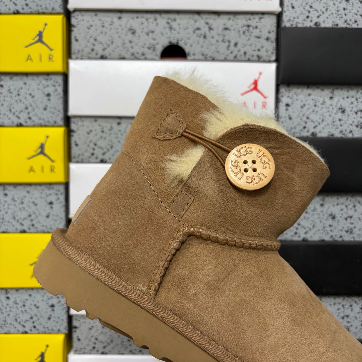 UGG Mid-Calf Button Boots in Chestnut