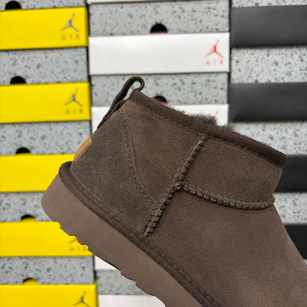 UGG Mini Pull-On Ankle Boots in Chocolate Brown