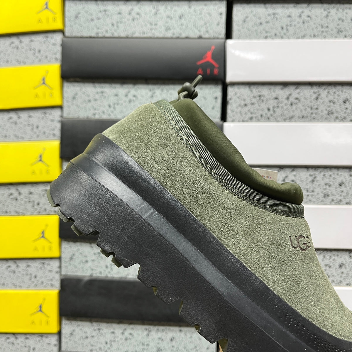 UGG Platform Slip-On Shoes in Olive Green & Black