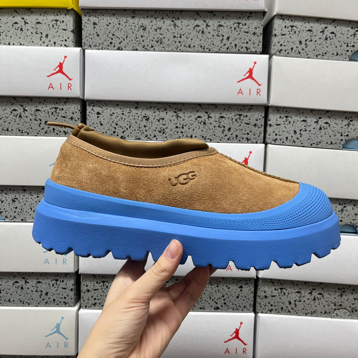 UGG Lug-Sole Slip-On Shoes in Chestnut & Blue