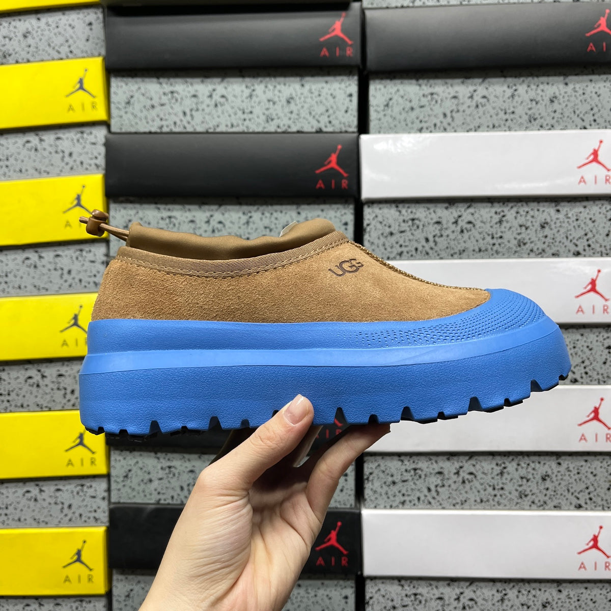 UGG Platform Slip-On Shoes in Chestnut & Blue