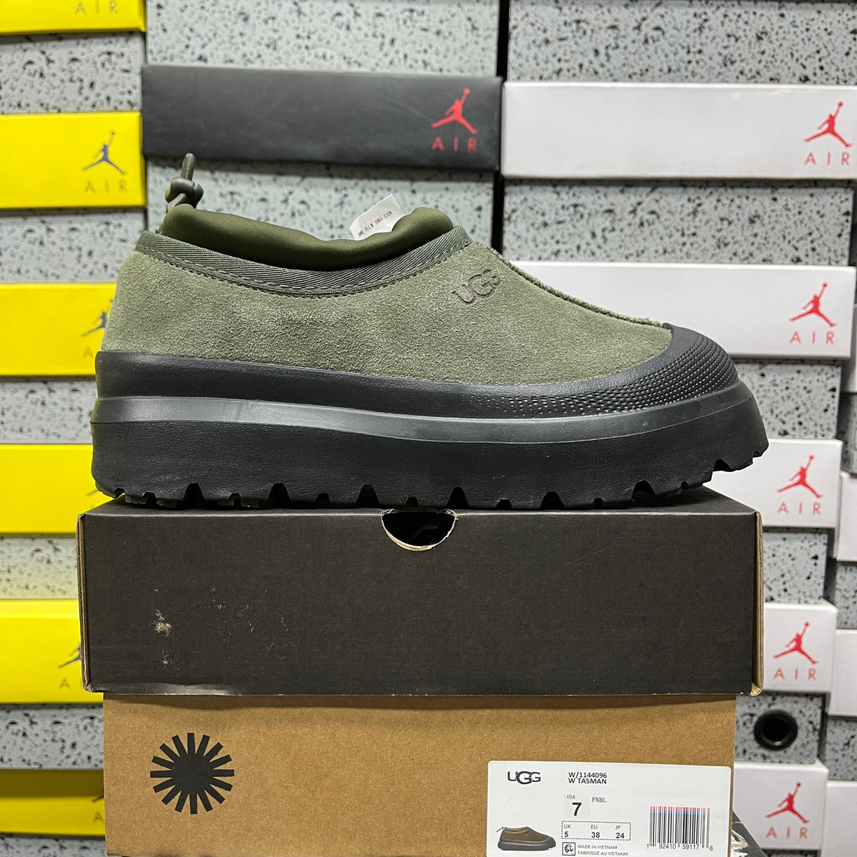 UGG Platform Slip-On Shoes in Olive Green & Black