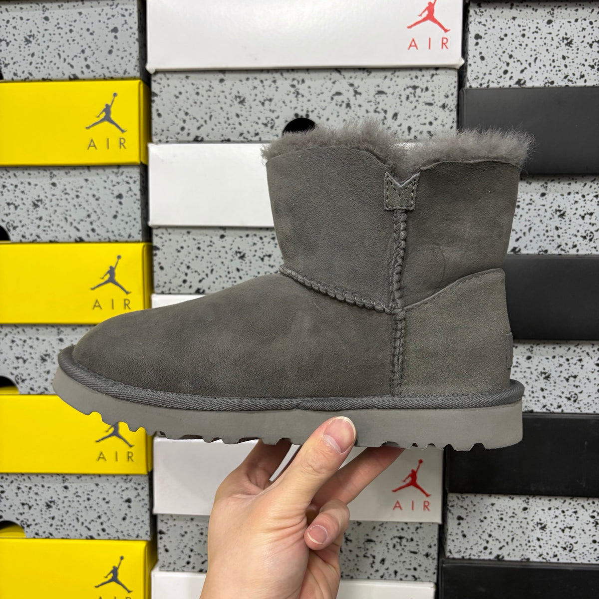UGG Mid-Calf Button Boots in Gray