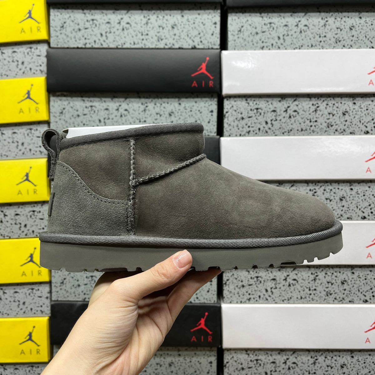 UGG Mini Pull-On Ankle Boots in Grey